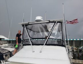 20180704_174527 Custom Full Enclosure - O'Sea Marine Glass and Black Sunbrella